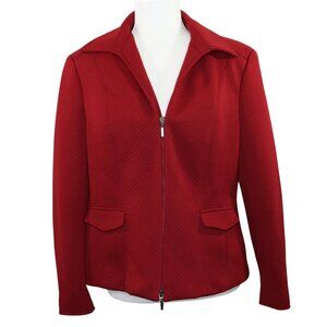 East 5th Petite Red Quilted Jacket 2-way Dual Zipper